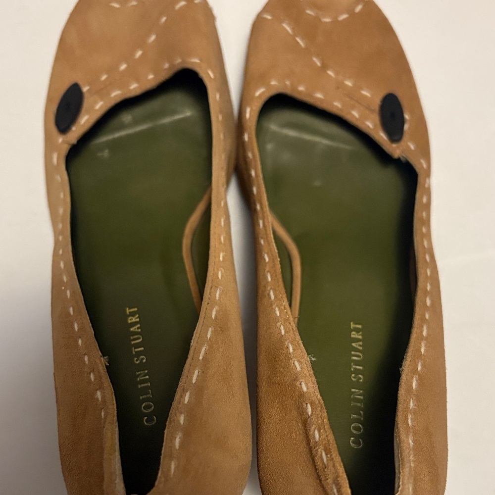 Colin Stuart Brown Suede Loafers with Olive Insole
